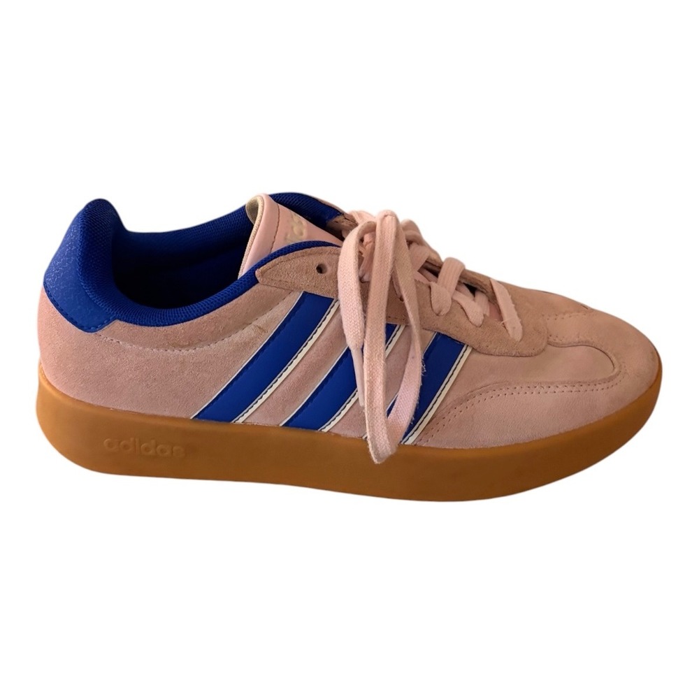 Adidas VL Court 3.0 Pink Blue Suede Gum Sole Sneakers Womens Size 7